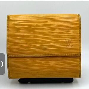 Louis Vuitton Epi Portefeuille Elise card case trifold coin purse, Yellow